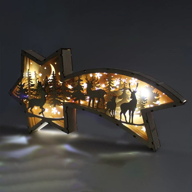 BowLift | LED Wood Christmas Star Light