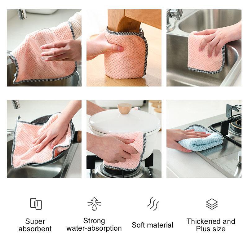 Ultra-Absorbent Microfiber Dishcloths (5 PCs) | Bowlift