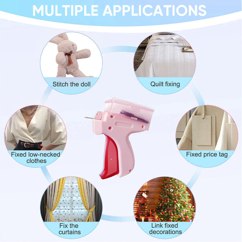 BowLift | Mini Label Gun with Storage Box - Compact Design, Fine Needle Set, Contains More Than 2000 Labels, Suitable for Clothing and Fabric Labels