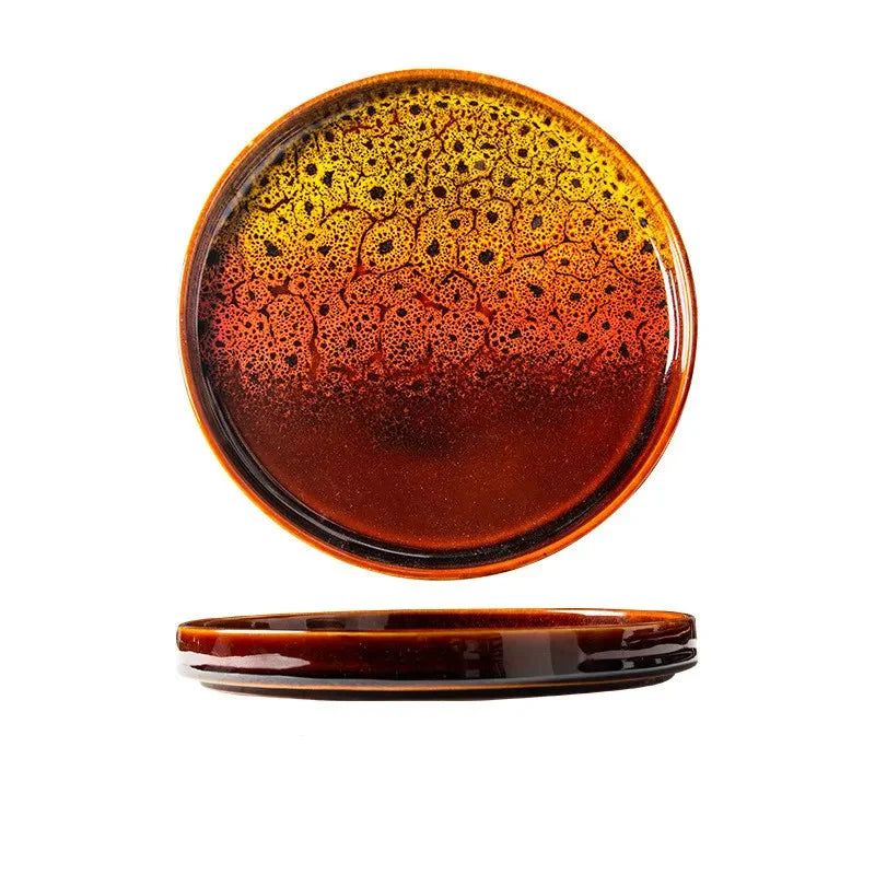 7.5" Ceramic Dumpling Dish Plate Round Tray Dinner Tableware Plate | Bowlift