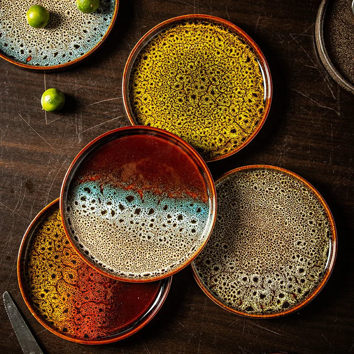 7.5" Ceramic Dumpling Dish Plate Round Tray Dinner Tableware Plate | Bowlift