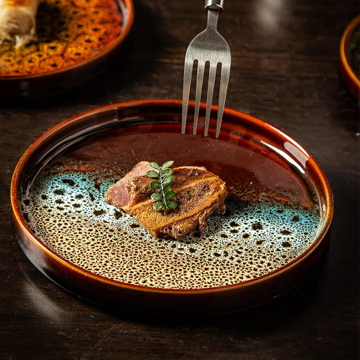 7.5" Ceramic Dumpling Dish Plate Round Tray Dinner Tableware Plate | Bowlift