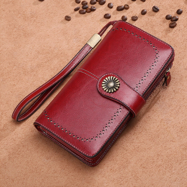 Retro long wallet with large capacity | Bowlift