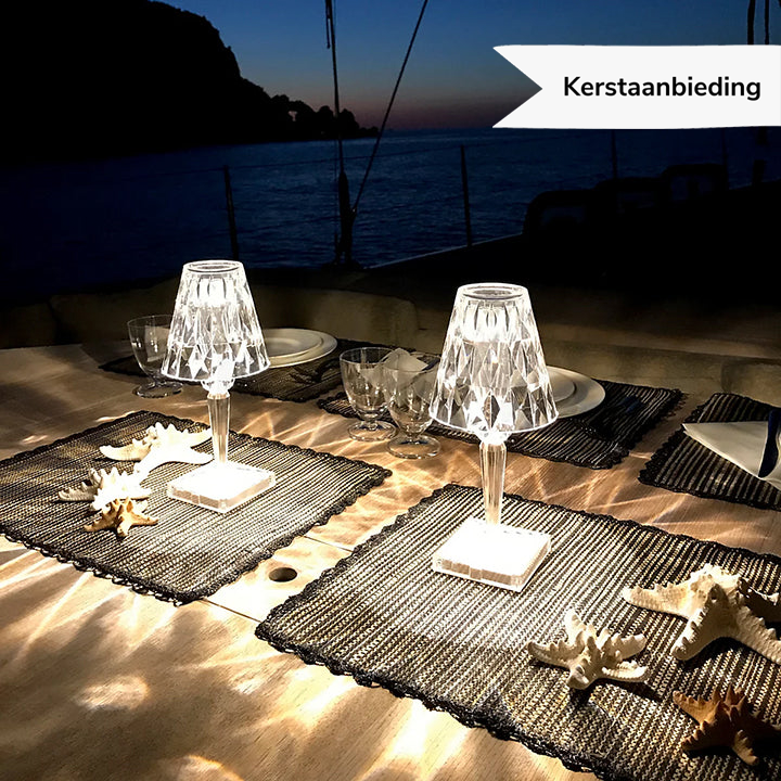 BowLift | LuxeCrystal Premium LED Table Lamp | Wireless | Dimmable Crystal Lighting | Mood Light & Decoration