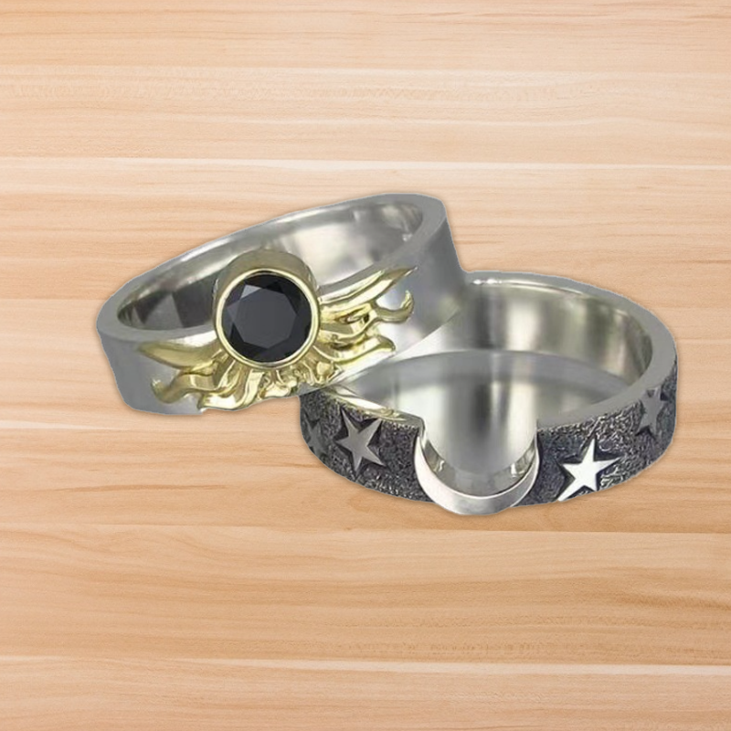 BowLift | Vintage Star Moon Sun Ring Set