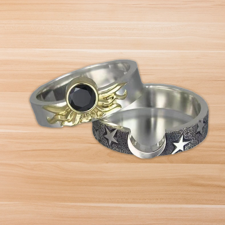 BowLift | Vintage Star Moon Sun Ring Set