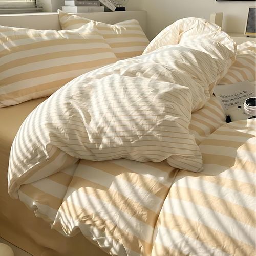 BowLift | Elenorra Classic Striped Bedding Set 4pcs Duvet Cover Sheet