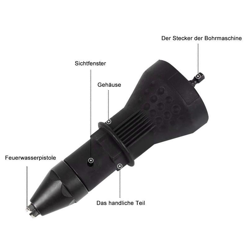 Removable rivet gun drill adapter | Bowlift