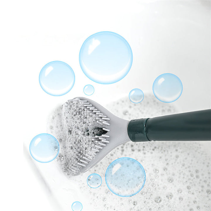 BowLift | Punch-free  Long Handle Silicone Toilet Brush