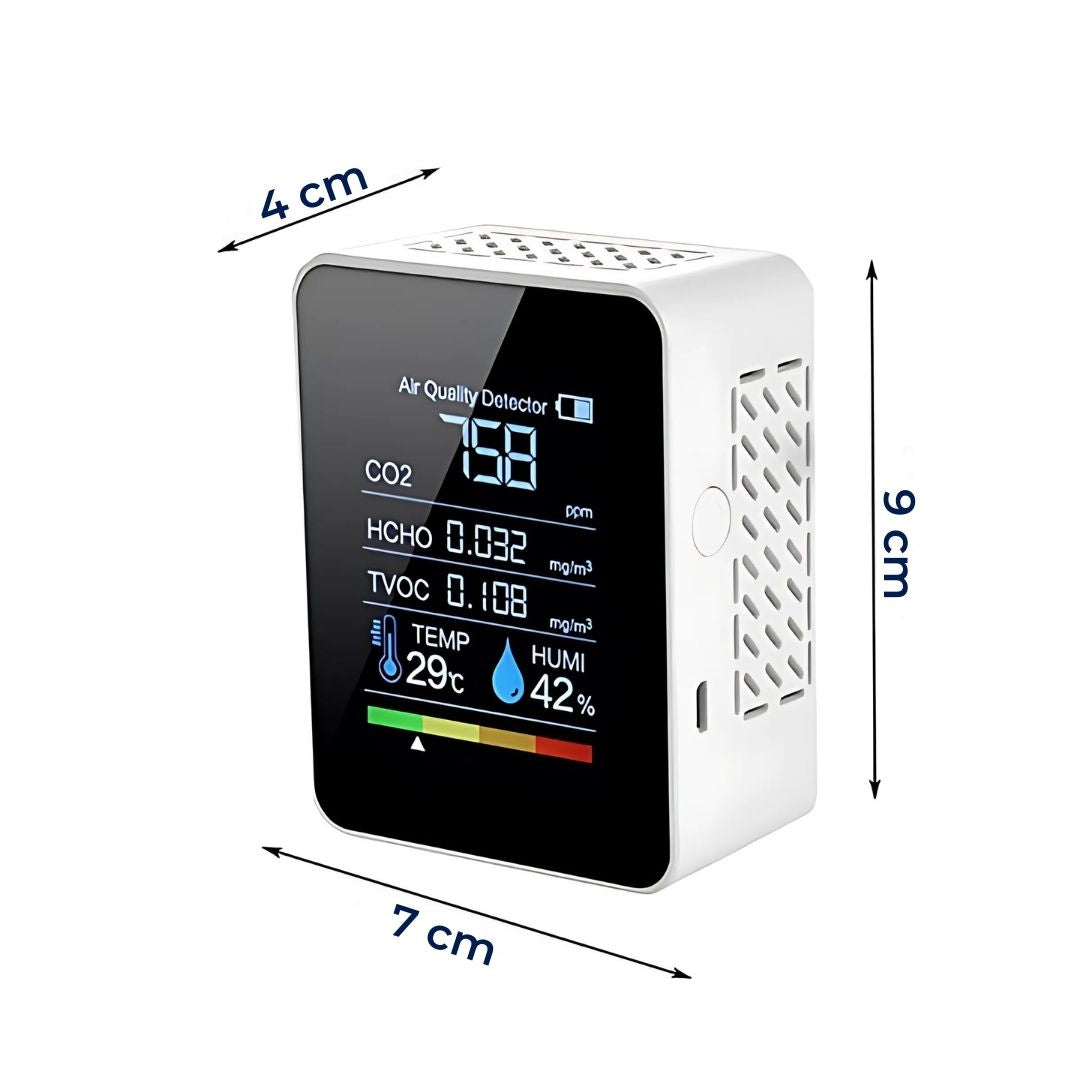 AirSense Pro CO2 Carbon Dioxide Monitor Air Quality Detector | Real-Time Alerts - Air Quality Monitor - for Clean Air Bowlift