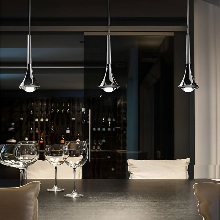 Modern LED Pendant Light in Water Drop Shape – AdjustaBowlifte Metal Chandelier for Living Room, Bedroom, and Dining Room | Bowlift