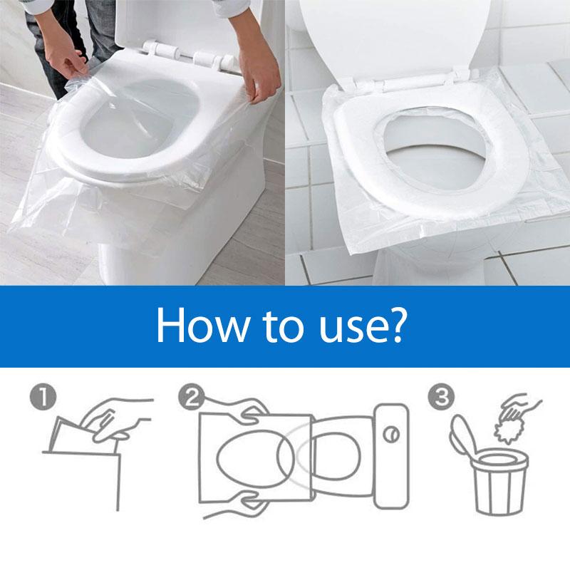 50 PCS Transparent Disposable Toilet Pads | Bowlift