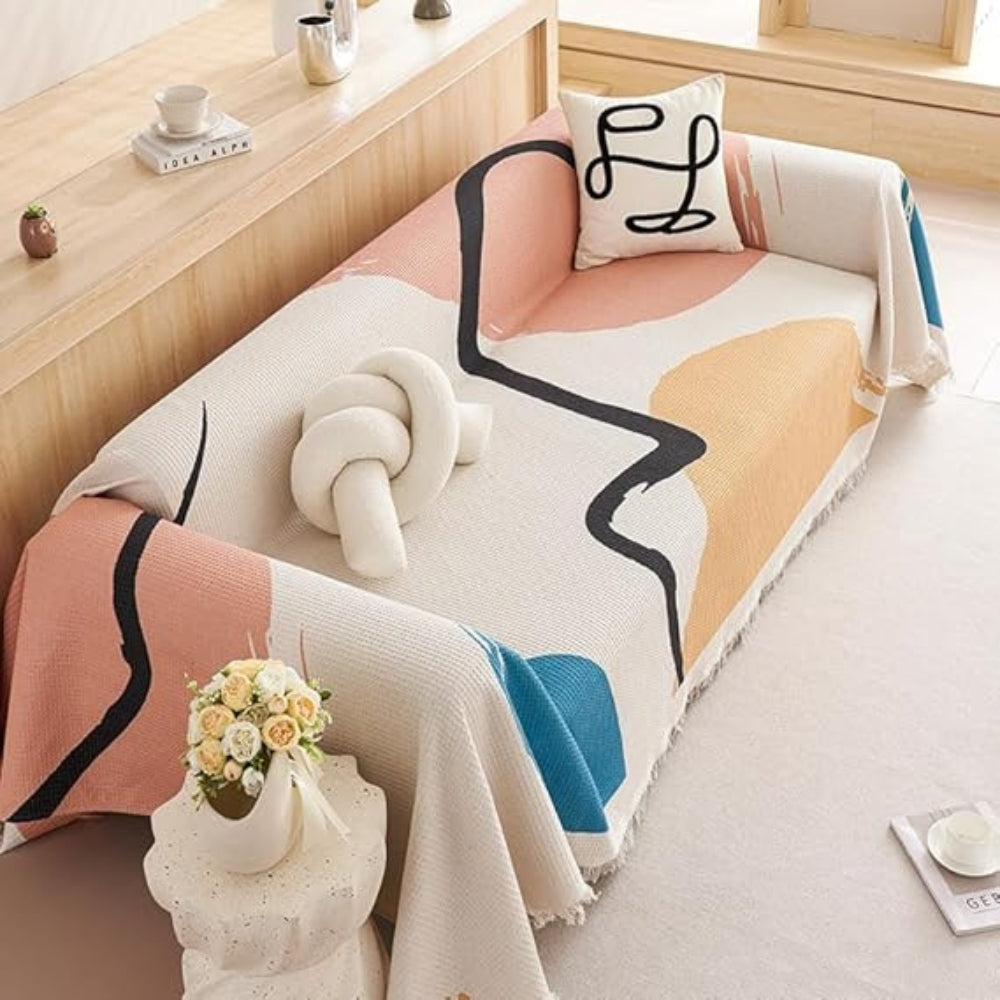 BowLift | Lumiere Abstract Tasseled Sofa Cover