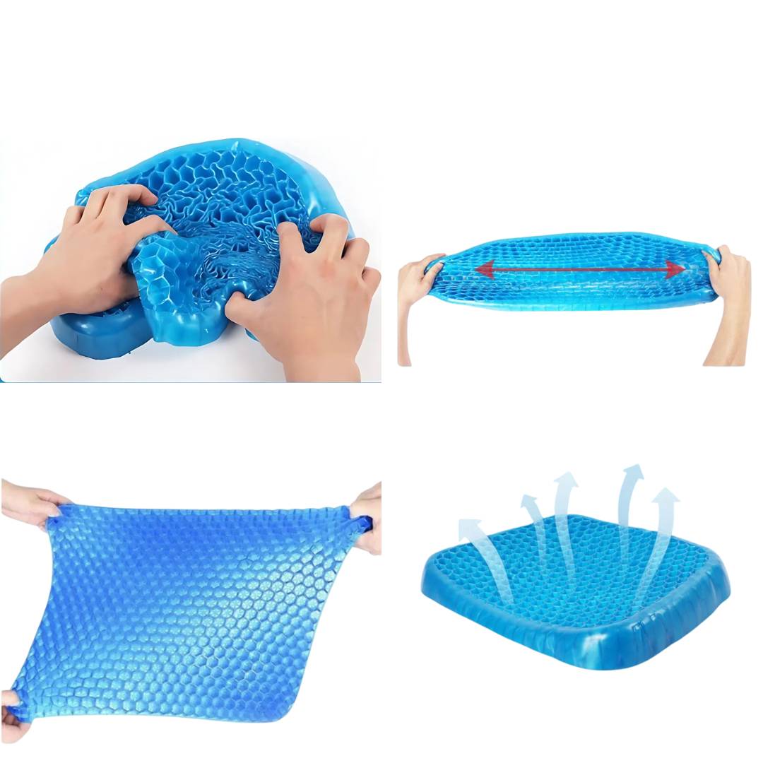 ComfortGel Orthopedic Gel Seat Cushion | Pressure Relief - Tailbone Pain - Lower Back Support - For Office Chair - Car - Wheelchair Use Bowlift