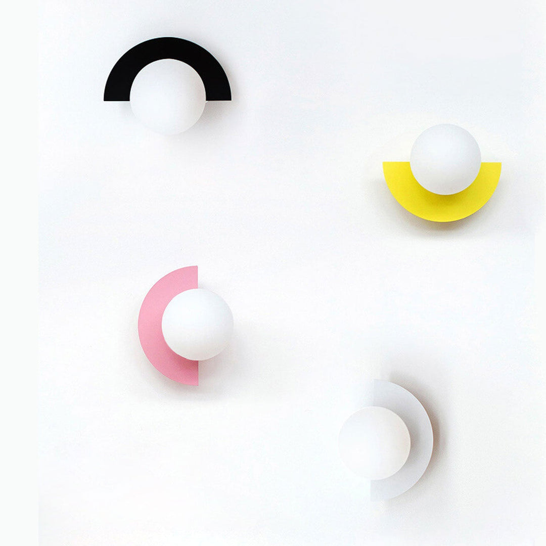 BowLift | Glass Globe Wall Light with Colourful Base