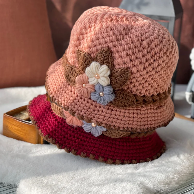 BowLift | French Thick Women's Flower Knit Wool Hat