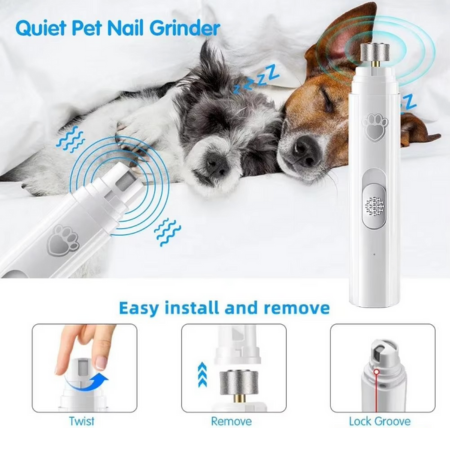 BowLift | Rechargeable Electric Dog Nail Grinder with Polisher Wheel for Small and Large Pets