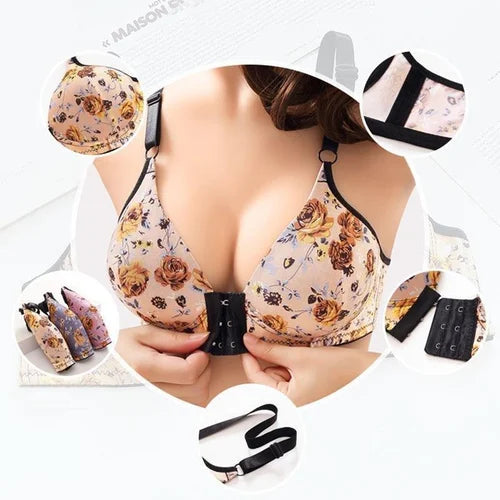 BowLift | Women's front buckle gathered print bra