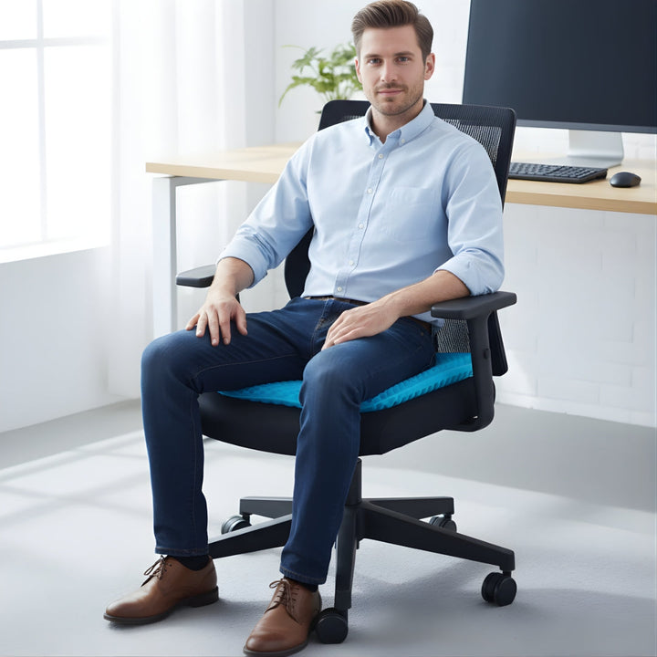 Pressure Relief & Cooling Honeycomb Gel – Posture Support – Office Car Chair Comfort for Long Sitting Bowlift