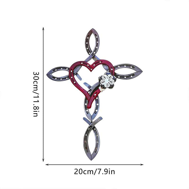 BowLift | Natural Horseshoe Cross with Heart