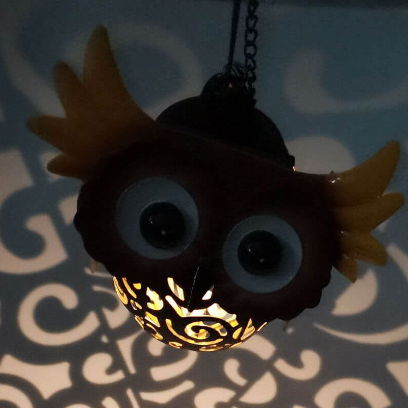 BowLift | Solar Waterproof Wrought Iron Hollow Owl Design LED Outdoor Hanging Light