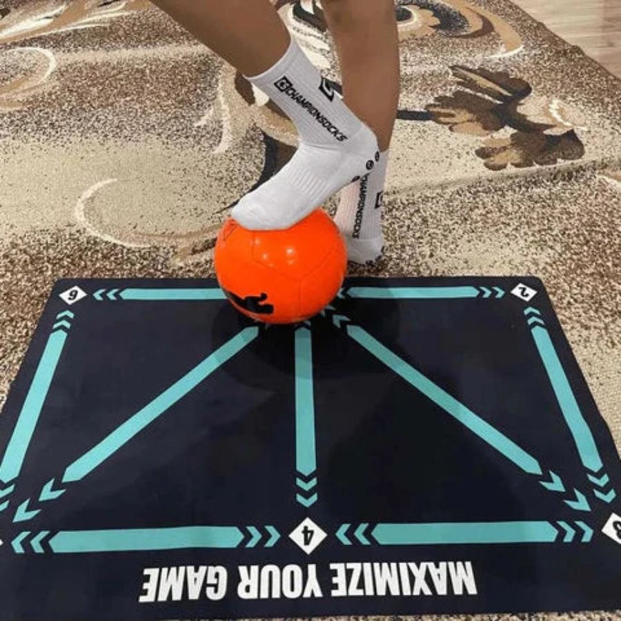 BowLift | Football Pro Training Mat | Anti-Slip, 2x2m Space & Video Program for Skill Enhancement and Home Training
