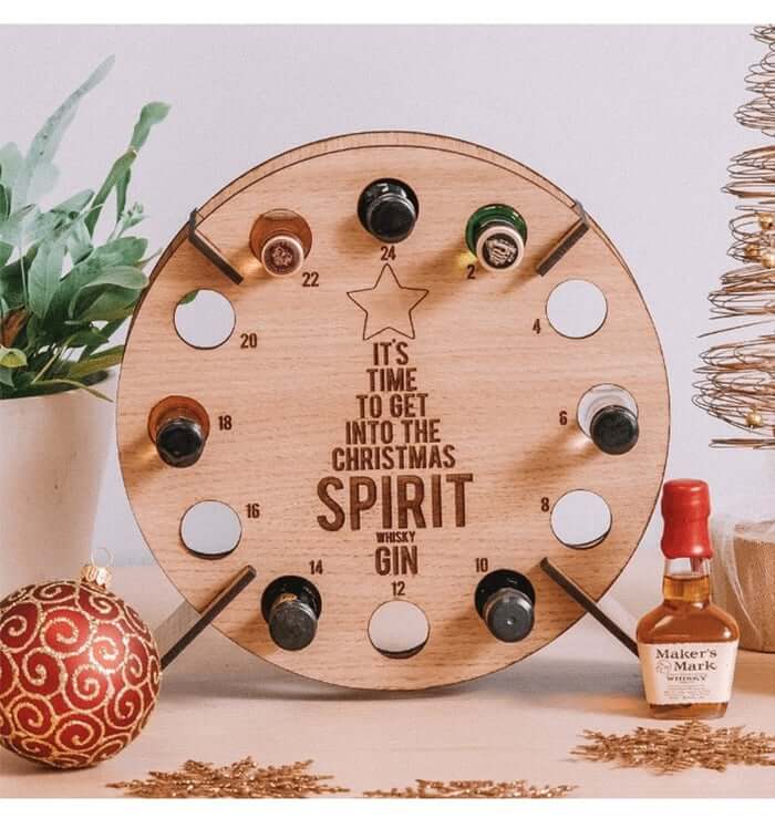 BowLift | Christmas Advent Calendar Tree | Wooden Beer & Wine Holder | Reusable Birch Wood