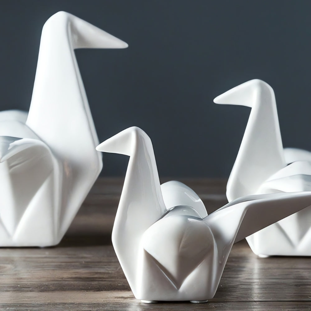 BowLift | Origami-Inspired Ceramic Bird Statue