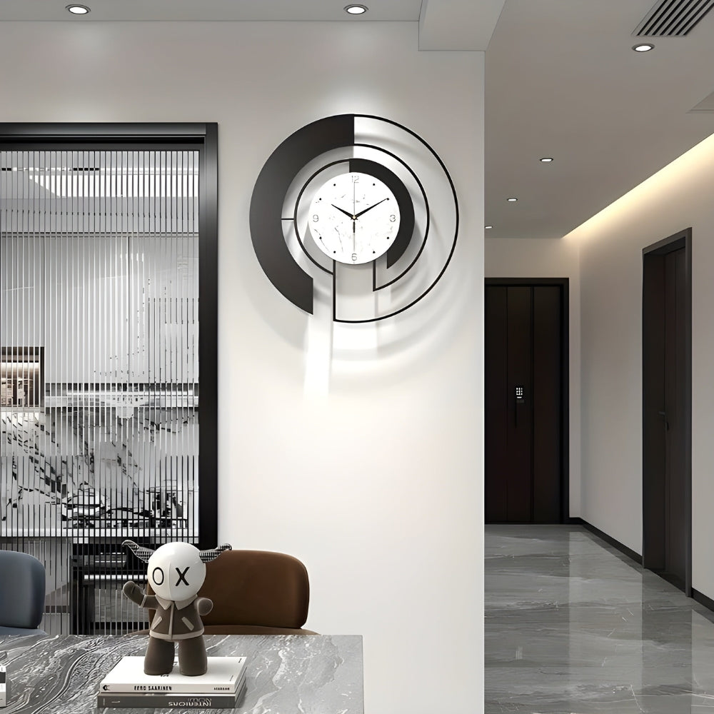 Quiet geometric wall clock with peaceful run for tranquil spaces Bowlift