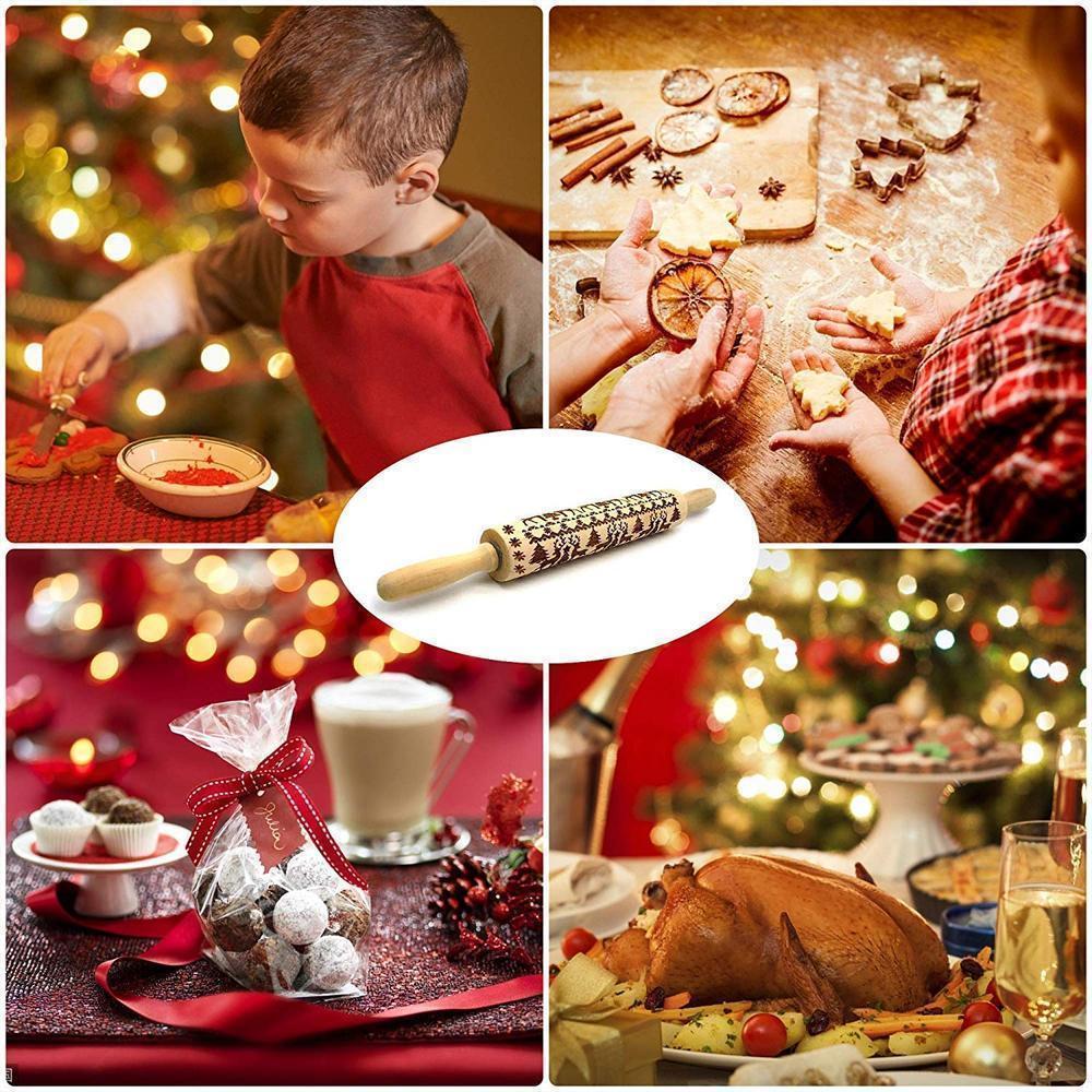 Christmas Embossing Rolling Pin | Bowlift