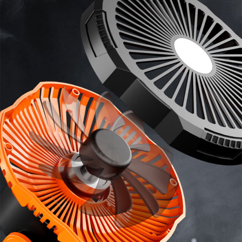 Portable camping fan with LED light | Bowlift