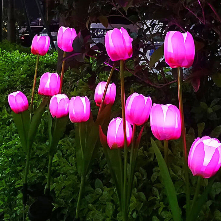 BowLift | Solar Tulip Lawn Light Outdoor Garden LED Tulip Flower Light Ground Stake Landscape Light