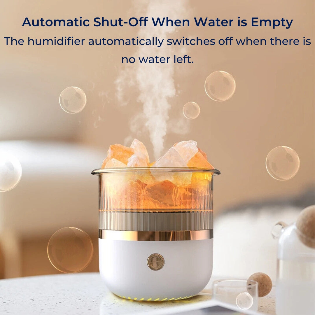 SereniGlow Crystal Salt Humidifier | USB Aroma Diffuser – Night Light & Air Purifier – For Relaxation, Stress Relief & Improved Air Quality Bowlift
