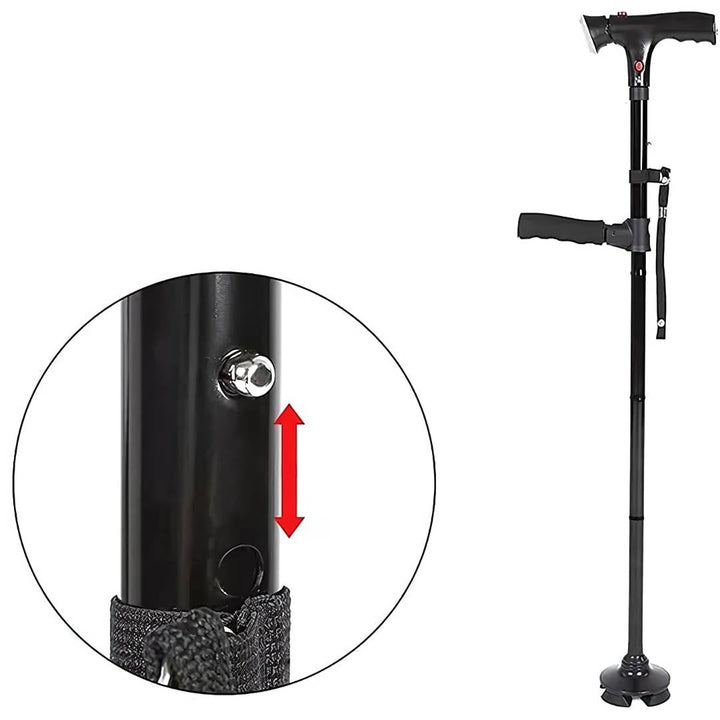 MobilityMate Folding Cane Collapsible Walking Stick | Telescopic Walking Stick - Lightweight Cane - for Seniors and Travellers Bowlift