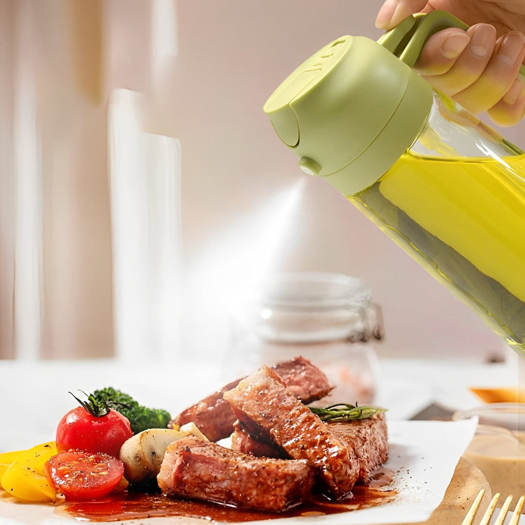 2-in-1 Olive Oil Dispenser and Sprayer for Cooking, Salad, Frying and BBQ Bowlift