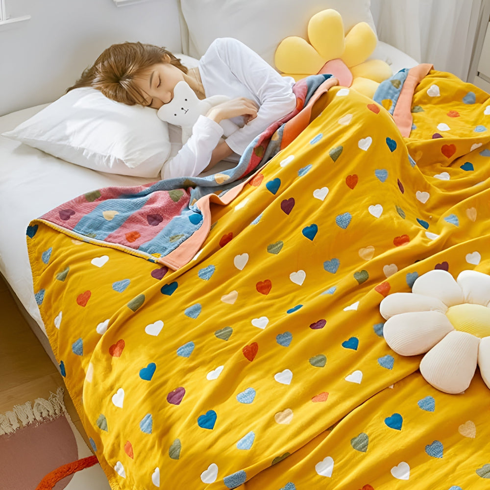 BowLift | Whimsical Hearts Reversible Cotton Blanket