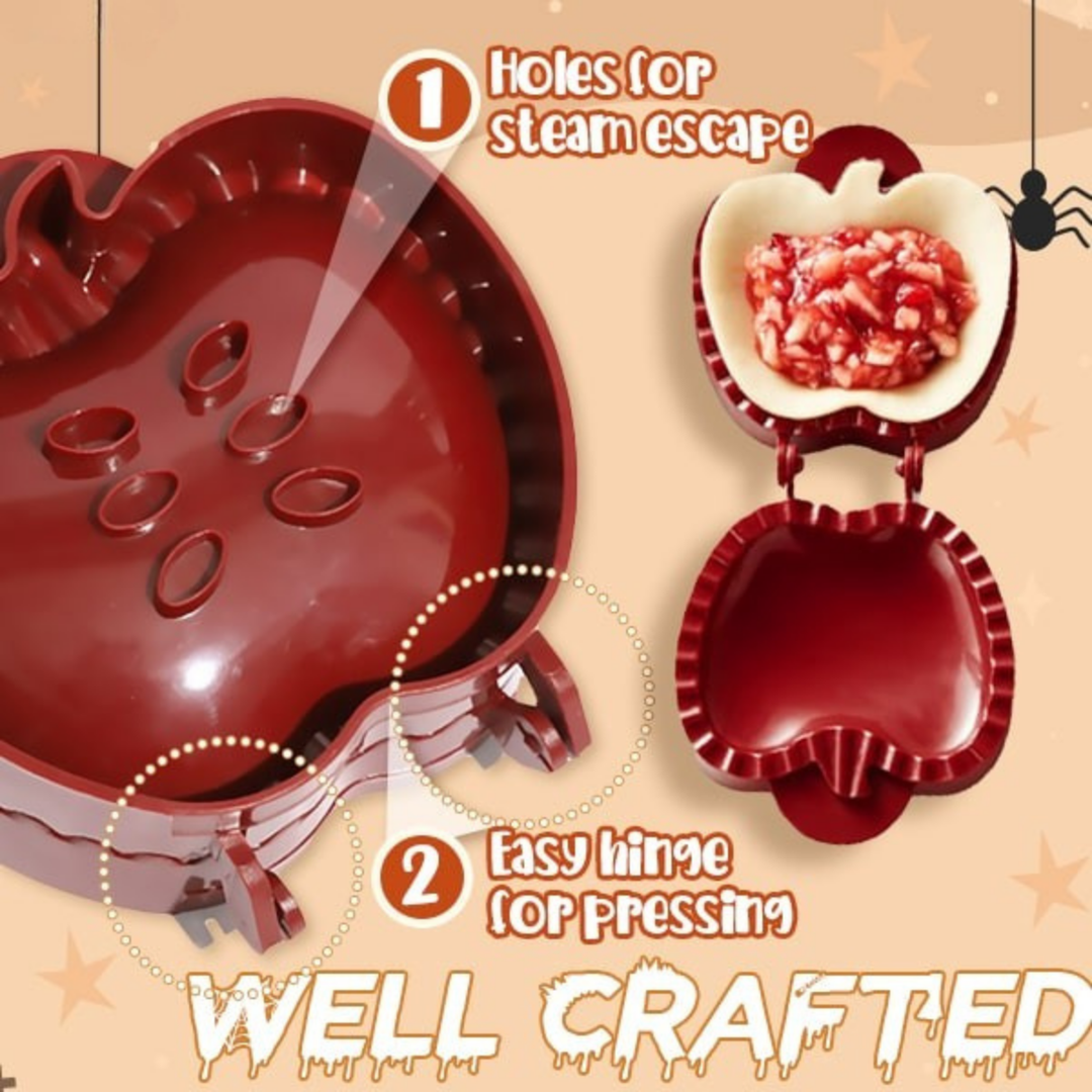 BowLift | Halloween Pie Press | Pumpkin, Apple & Acorn Shapes | Non-Stick Pastry Cutter & Sealer