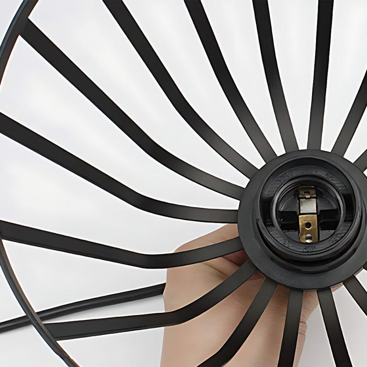 BowLift | IronSphere Pendant - Black industrial iron pendant light for modern interiors