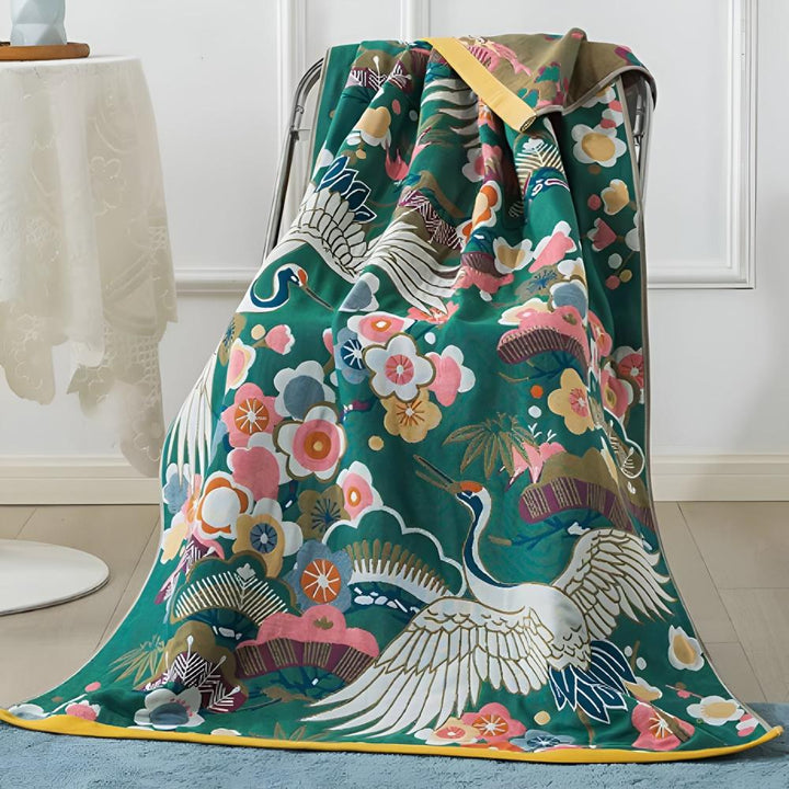BowLift | Lush Flower Cranes Bath Towel