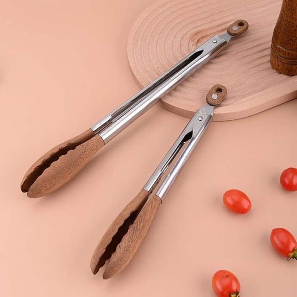 BowLift | Heritage Wood & Steel Tongs | Set of 2
