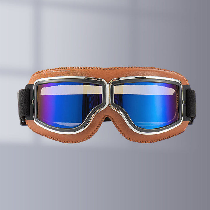 BowLift | RoadRider | Vintage Motorcycle Goggles with Interchangeable Lenses and Comfort Padding