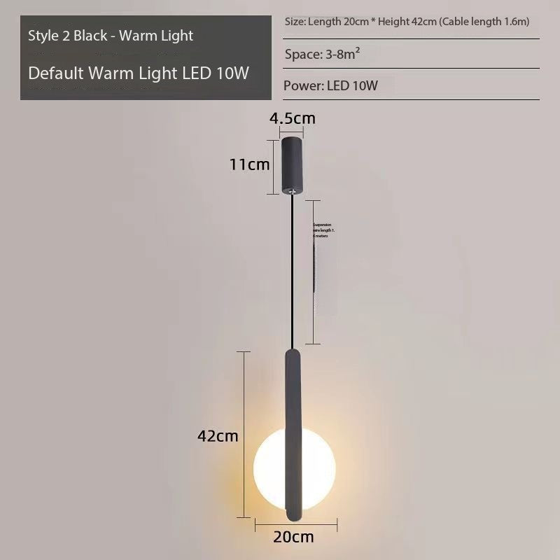 Modern Minimalist Bedside Pendant Light