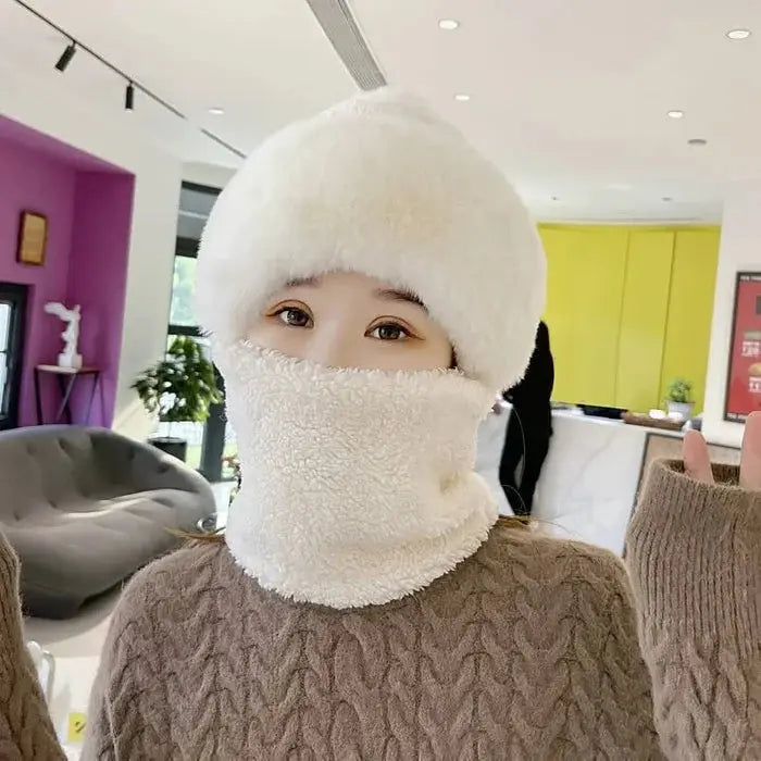 BowLift | Women’s Winter Beanie Hat with Scarf | Fuzzy Faux Fur | Windproof & Warm