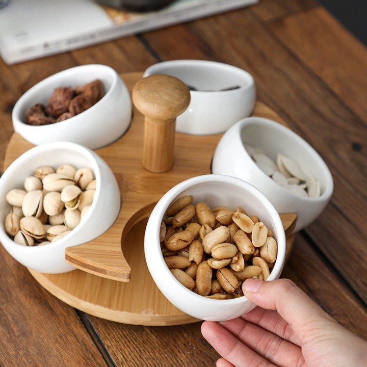 BowLift | Tea Time Bamboo Porcelain Snack Tray