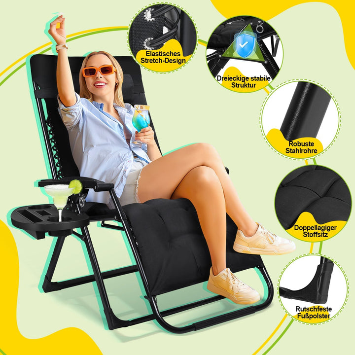 Sun Lounger Folding Deck Chair up to 200kg | Bowlift