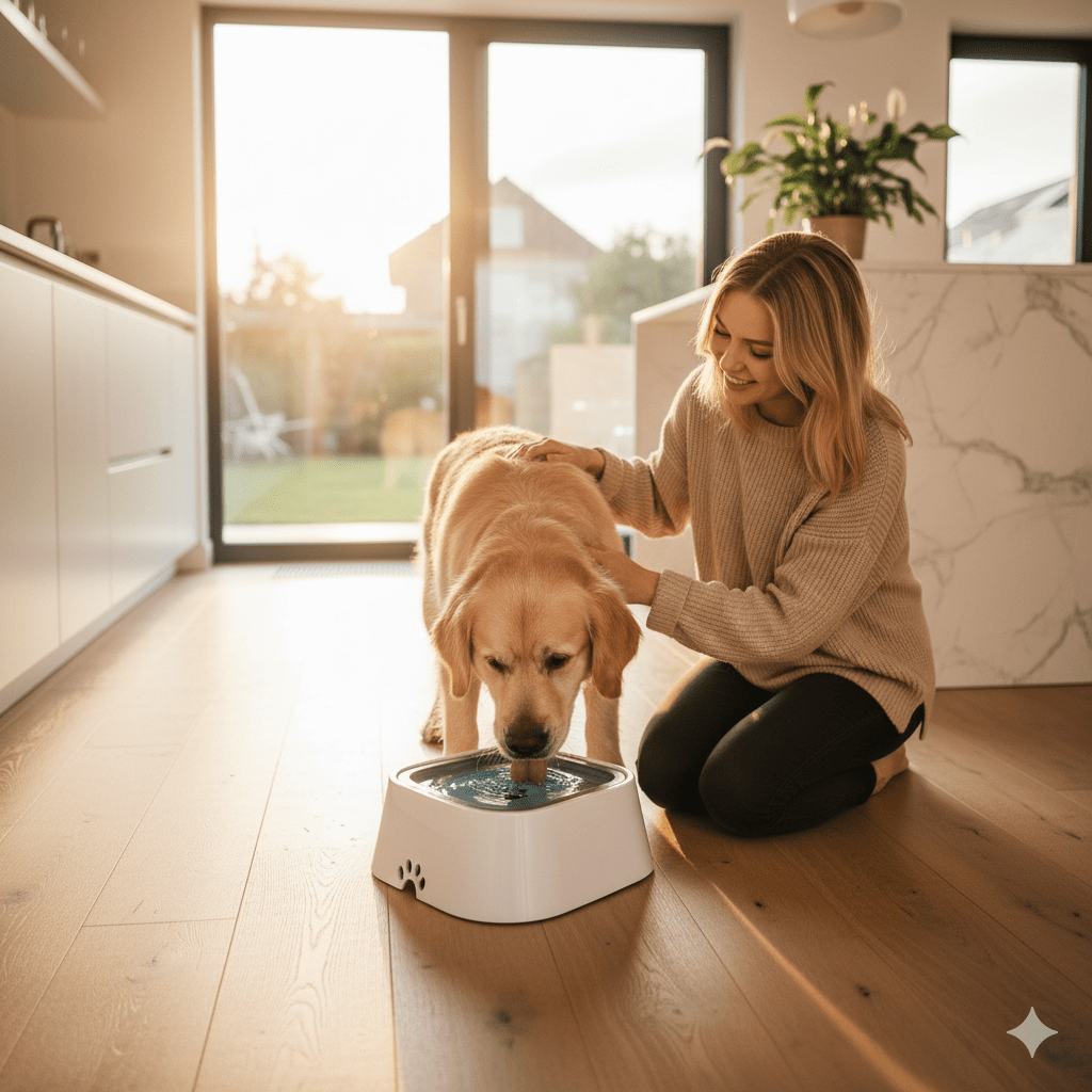 BowLift | Water Bowl with Anti-Spill Function & Floating Disc