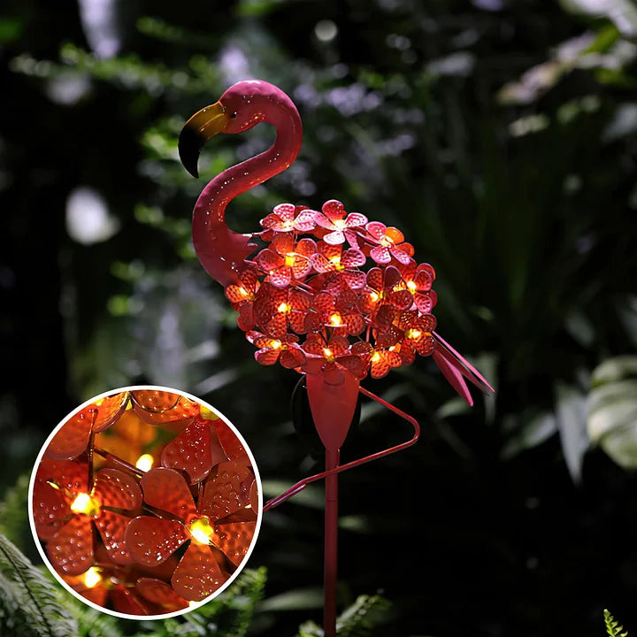 BowLift | Flamingo Solar Light Metal Art