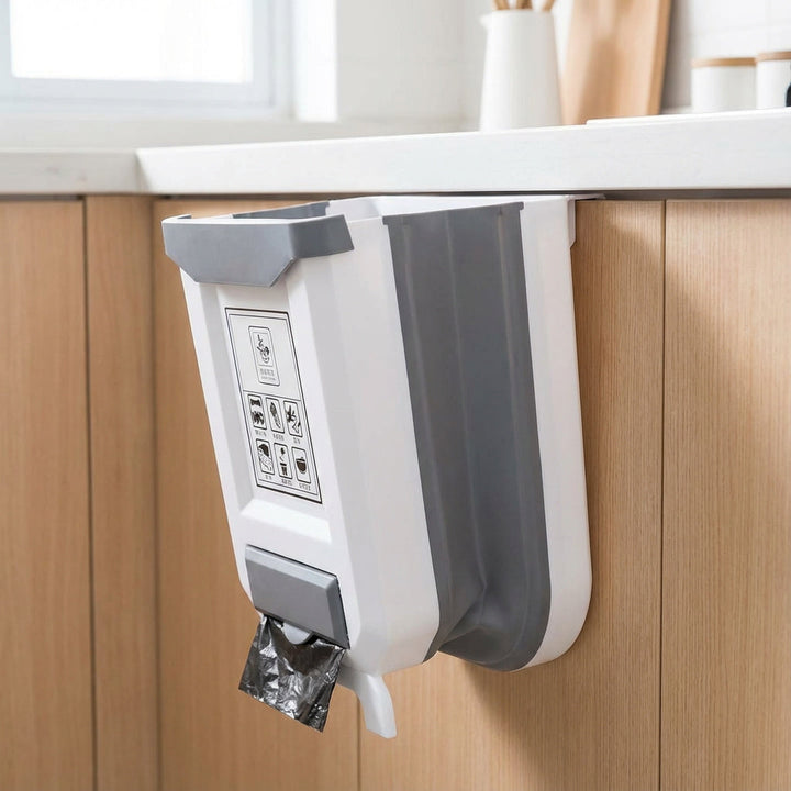 Foldable kitchen trash can for countertop | Bowlift