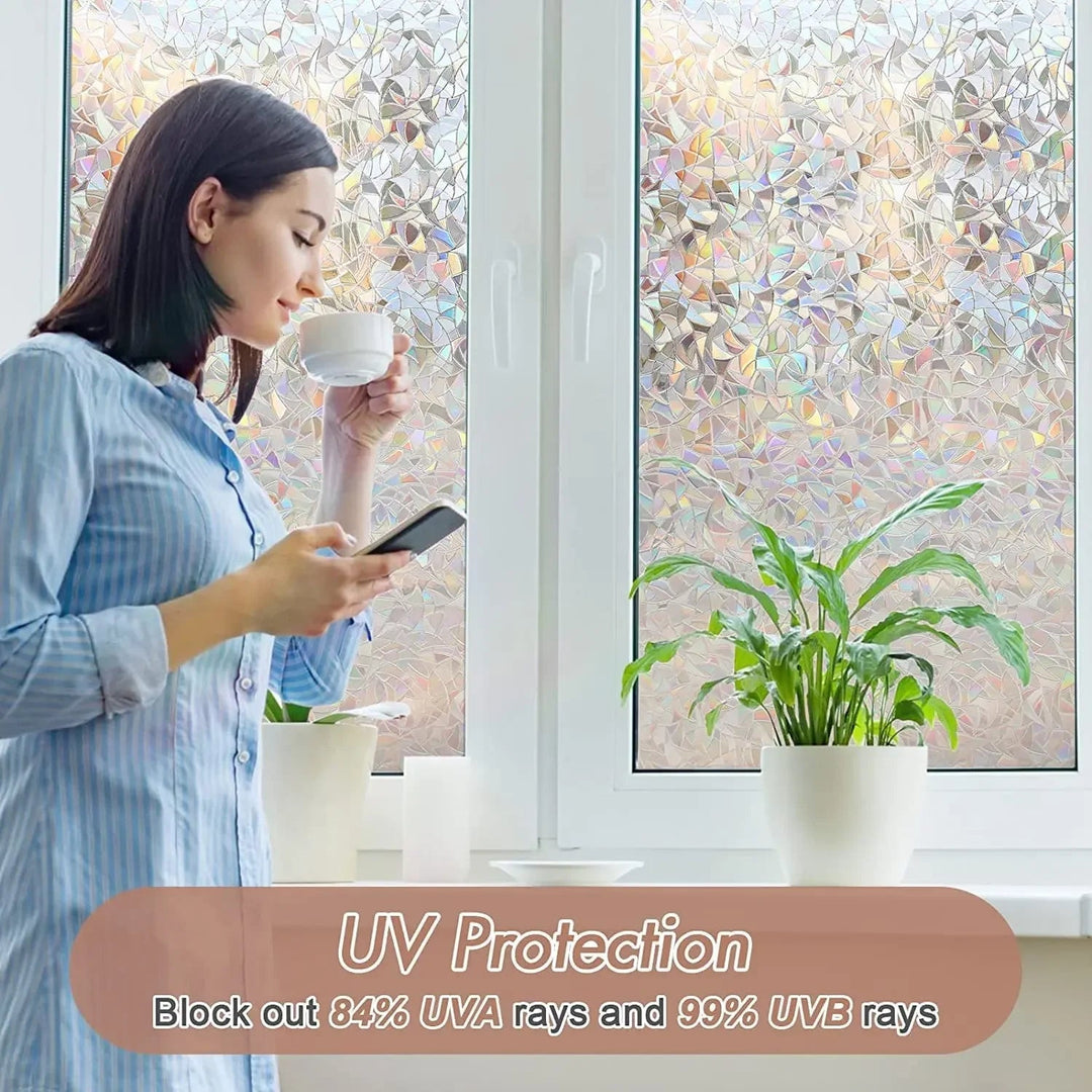 BowLift | Window Privacy Film Rainbow Static Cling Stained Glass Film