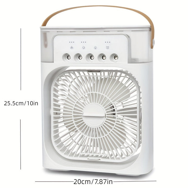 1pc Portable Air Conditioner, Household Small Air Cooler, Portable Air Adjustment For Office, 3 Speed Air Cooling Fan Humidifier, 5pcs Humidified Spray Heads For Home Appliances | Bowlift